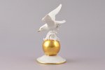 figurine, Seagull on a gold ball, porcelain, Germany, the 30-40ties of 20th cent., h 12.4 cm, Gerold...