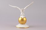 figurine, Seagull on a gold ball, porcelain, Germany, the 30-40ties of 20th cent., h 12.4 cm, Gerold...