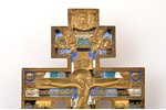 krusts, Kristus Krustā Sišana, bronza, 6-krāsu emalja, meistars Rodions Hrustaļovs, Krievijas impēri...