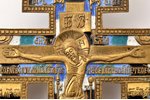 cross, The Crucifixion of Christ, bronze, 6-color enamel, by Rodion Khrustalev, Russia, ~ 1880, 22.3...
