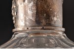 karafe, sudrabs, 84 prove, kristāls (slīpēts stikls), h 22.5 cm, Oresta Kurļukova firma, 1908-1917 g...