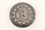 sakta, made of 5 lats coin, silver, 29.55 g., the item's dimensions Ø 5.8 cm, the 20-30ties of 20th...