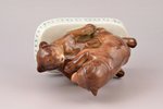 statuete, Lāču rotaļas, porcelāns, Vācija, Heinz & Cо Porcelain, 20 gs. 50tie gadi, 11.7 cm...