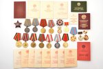 set of awards and documents, awarded to Strugov Anatoly Nikolaevich: Order of the Red Star No. 21944...