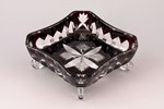 candy-bowl, "Bohemia" crystal, Czechoslovakia, the 50ies of 20th cent., 16 x 16 x h 6 cm...