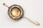 tējas sietiņš, sudrabs, 830 prove, 36.80 g, apzeltījums, 18.7 x 7.6 cm, 1931 g., Hemēnlinna, Somija...