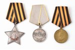 set of awards and documents, awarded to Vikon Osip Ludvigovich: Order of Glory (3rd class) No.138177...