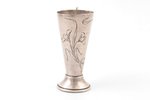 charka (little glass), silver, 84 standard, 44.75 g, engraving, h 7.8 cm, by Pyotr Baskakov, 1896-19...