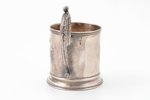 tea glass-holder, silver, "Troika", 84 standard, 171.65 g, silver stamping, h (with handle) 11.6 cm,...