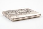 cigarette case, silver, Deers, 84 standard, 178.5 g, gilding, silver stamping, 12 x 8.7 x 1.6 cm, 19...
