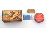 комплект из 3 коробочек, металл, Латвия, 30-е годы 20го века, размеры: 6.2 x 17 x 10.7 см / Ø  9.4 с...
