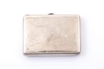 cigarette case, silver, 84 standard, 112.5 g, engraving, gilding, 8.9 x 6.5 x 1.6 cm, 1880-1890, Mos...