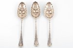 set of 3 spoons, silver, 925 standard, total weight of items 158.20 g, engraving, 20.6-20.7 cm, by E...