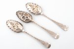 set of 3 spoons, silver, 925 standard, total weight of items 158.20 g, engraving, 20.6-20.7 cm, by E...