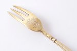 lemon fork, silver, 84 standard, 18.70 g, 13.2 cm, 1880-1890, St. Petersburg, Russia...