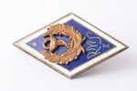 badge, Riga Medical School, RMS I, silver, Latvia, USSR, 1959, 40.8 x 24 mm, 7.80 g...