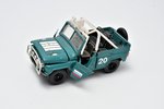 2 car modelы, UAZ 469 Nr. А34, "Rally", with trailer, metal, Russia, beginning of 21st cent....