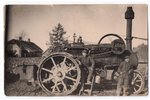 photography, steam thresher, Latvia, 20-30ties of 20th cent., 14х8.8 cm...