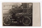 photography, Imperial Russian Army, motorcycle, Russia, beginning of 20th cent., 13.3x8.3 cm...