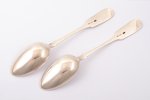 set of 2 soup spoons, silver, 84 standard, total weight of items 143.2 g, 21.5 cm, "Grachev Brothers...