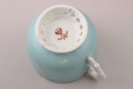 small cup, with dedication "in Angel Day", porcelain, M.S. Kuznetsov manufactory, hand-painted, Riga...