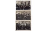 photography, 3 pcs., the funeral of President of Latvia J. Čakste, Latvia, 20-30ties of 20th cent.,...