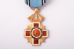 miniature badge, The Order of the Estonian Red Cross, gold, 18 k standard, Estonia, the 30ies of 20t...