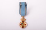 miniature badge, The Order of the Estonian Red Cross, gold, 18 k standard, Estonia, the 30ies of 20t...
