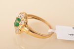 a ring, gold, 750 standard, 3.83 g., the size of the ring 17.5, diamonds, emerald...