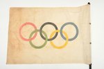 флаг, Олимпийские игры 1936 года в Берлине, Третий рейх, размер полотна 54 x 38 см, длина древка 110...