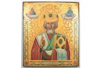 icon, Saint Nicholas the Wonderworker, board, painting, gold leafy, Russia, the end of the 19th cent...