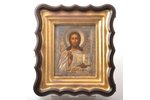 icon, Jesus Christ Pantocrator, in icon case, board, silver, painting, guilding, 84 standard, Moscow...