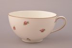 tea pair, porcelain, Langebraun, Estonia, the 20-30ties of 20th cent., h (cup) 5.3 cm, Ø (saucer) 14...