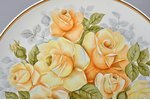 wall plate, "Roses", porcelain, Rīga porcelain factory, hand-painted, sketch by Maiya Zagrebaeva, Ri...