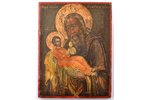 icon, Saint Simeon with Child, in icon case, board, silver, painting, guilding, oklad weight 35,8 g,...