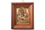 icon, Saint Simeon with Child, in icon case, board, silver, painting, guilding, oklad weight 35,8 g,...