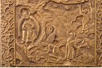 икона, Образ Святого Пророка Илии, в киоте, медный сплав, дерево, Российская империя, 19-й век, 15 x...