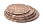 комплект, 1861-1890 г., 4 монеты: 5 копеек (1890), 10 копеек (1861), 15 копеек (1876), 20 копеек (18...