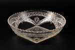fruit dish, Maltsov glass factory, marked "От М.Ф. 1907 на 10 лет", Russia, the beginning of the 20t...