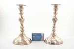 pair of candlesticks, silver, 830 standard, total weight of items (with filling material) 1397 g, h...