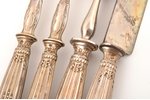 meat carving set of 4 items, silver/metal, 950 standard, total weight of items 364.45 g, bone, 27.5...