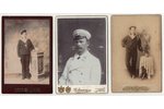 комплект фотографий, 3 шт., на картоне, моряки, Российская империя, рубеж 19-го и 20-го веков, 13.7...