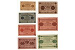 7 Valsts kredītbiļešu komplekts, Pagaidu valdība: 1, 5, 10, 25, 50, 100, 250 rubļi, 1917-1918 g., Kr...