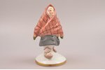figurine, Girl with headscarf, porcelain, Riga (Latvia), USSR, M.S. Kuznetsov manufactory, handpaint...