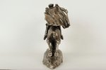 figurālā kompozīcija, Čapajevs, alumīnijs, 18 х 24 х 7 cm, svars 1080 g., PSRS, A.Murzins, 20 gs. 60...
