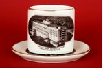 cigarette-dish, "State hotel in Kemeri", porcelain, M.S. Kuznetsov manufactory, Riga (Latvia), 1937,...