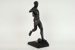 figurine, Football player, cast iron, 27 cm, weight ~1700 g., USSR, Kasli, 1963...