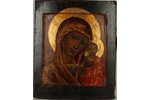 Богородица Казанская, доска, серебро, Российская империя, 18-й век, 32 x 27 см...