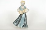 figurine, Lady with mugs, porcelain, Riga (Latvia), USSR, Riga porcelain factory, molder - Regīna Ka...