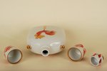 carafe, beaker, set, LFZ - Lomonosov porcelain factory, USSR, the 50ies of 20th cent., 17 + 5 + 5 cm...